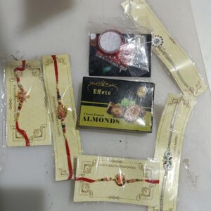 Effete Rakhi gift for brother with Choco Magic 32 GM Rakhi Set of 5 Y22K5 NC46 CM32 Assorted Gift Box