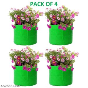 Private Lable grow bag 12x9 inch pack of 4 HDPE 220 GSM Uv treated grow bag Green