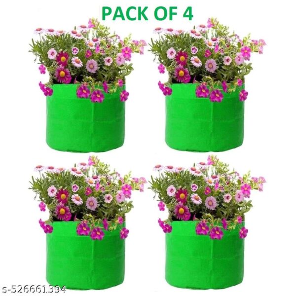 Private Lable grow bag 12x9 inch pack of 4 HDPE 220 GSM Uv treated grow bag Green
