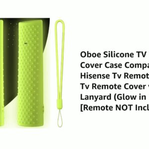 Silicone TV Remote Cover Case Compatible with Hisense Tv Remote VU GOLED Tv Remote Cover with Lanyard Glow in Dark Green Remote NOT Included
