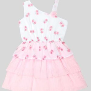 Doodle Floral Print Fit Flare Dress Pink Colour szie 4 Years