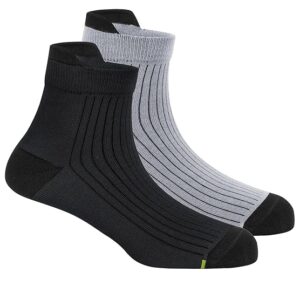 Freecultr Ankle Socks Breathable Bamboo Fibre Pack of 2 Black And Grey