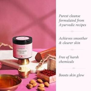 Auravedic Kumkumadi Tailam Ubtan Face Wash For Glowing Skin Kumkumadi Oil Ubtan Powder Face Cleanser 60g