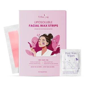 Urban Yog Small Liposoluble Facial Wax Strips for Women 20 Wax Strips 4 Post Wax