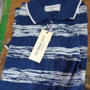 The bleu label men polo neck t shirt half sleeve size S blue color