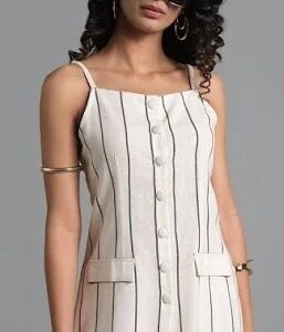 AND Striped Stunner Top for women white black color size 14