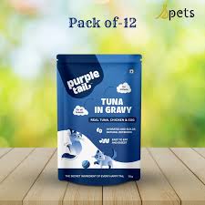 Purple Tail Tuna In Gravy Kitten Pouch 70gm