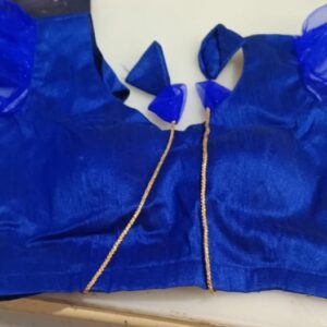 Private Lable Net Puff Sleeves Blouse blue colour size m