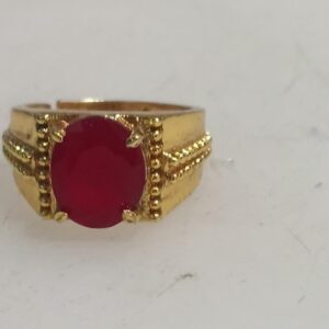 Private Lable Gold Plated Ring Red Stone Men and Women