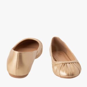 Comfort plus by payless ruched slip on flat shoes colour gold size 10