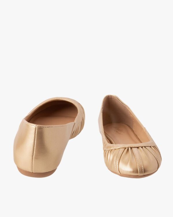 Comfort plus by payless ruched slip on flat shoes colour gold size 10