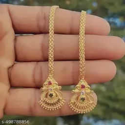 Private Label One gram gold with multicolour stone work earrings combo with double layer maatal for women