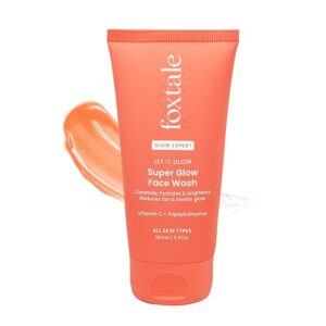 Foxtale Vitamin C Super Glow Face Wash with Papaya enzyme Face Wash for Men Women 150ml