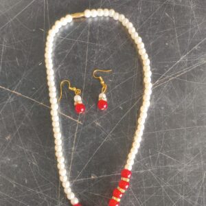 Private Label Natural spiritual powers Quartz Moti Pearl Necklace With Earring Pearl Alloy Necklace Set for women