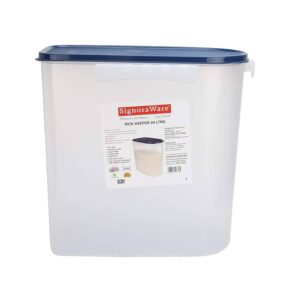 Signoraware Oval BPA Free Rice Keeping Container with Lid 24 ltrs Clear Free Size