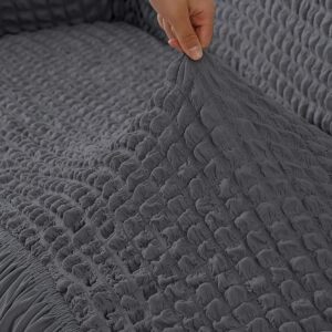 Private Lable Polyester Plain 2 Seater Sofa Cover Grey Colour