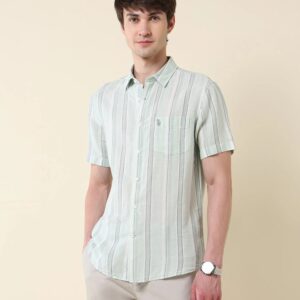 U S POLO ASSN Vertical Striped Tailored Fit Shirt for men multi colour 3XL size