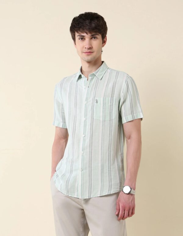 U S POLO ASSN Vertical Striped Tailored Fit Shirt for men multi colour 3XL size