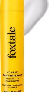 Foxtale Sunscreen SPF 70 PA Dewy Sunscreen with Naicinamide for Non Greasy Lightweight Dewy Look 50 ml