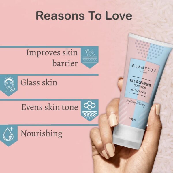 Glamveda Rice and Ceramide Glass Skin Peel Off Mask 100 gm