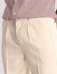 Snitch Men s Mid Rise Plain Relaxed Fit Trousers for men beige colour 36 size