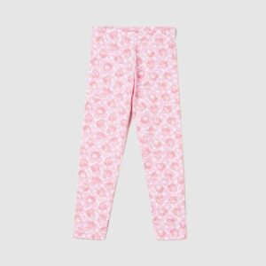 Private Lable Girls Printed Full Length Leggings Color White Size 2 3Y