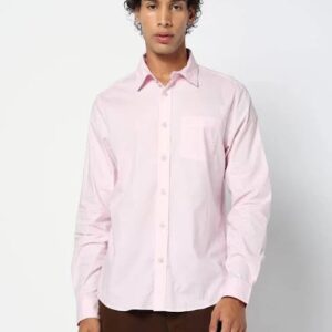 GAP Men Slim Fit Solid Spread Collar Casual Shirt Color L T Pink Size M