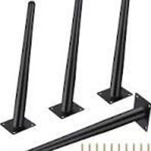 Private Label 4 Inch Stainless Steel Sofa Legs tapper legs pack of 4 black