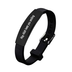 Private Lable M Men Style Religious Muslim Islam Allah Black colour Silicone watch