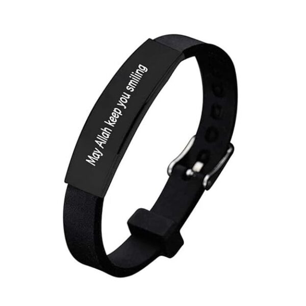 Private Lable M Men Style Religious Muslim Islam Allah Black colour Silicone watch