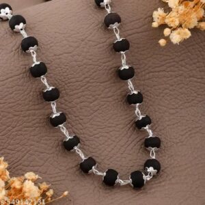 Karungali Ebony wood silver plated mala