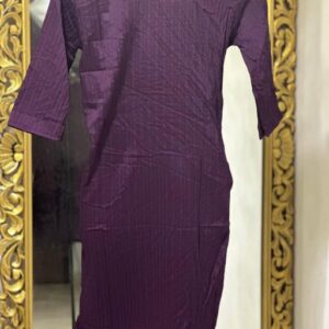 Private Lable Women Kurti cotton linen Purple Size M