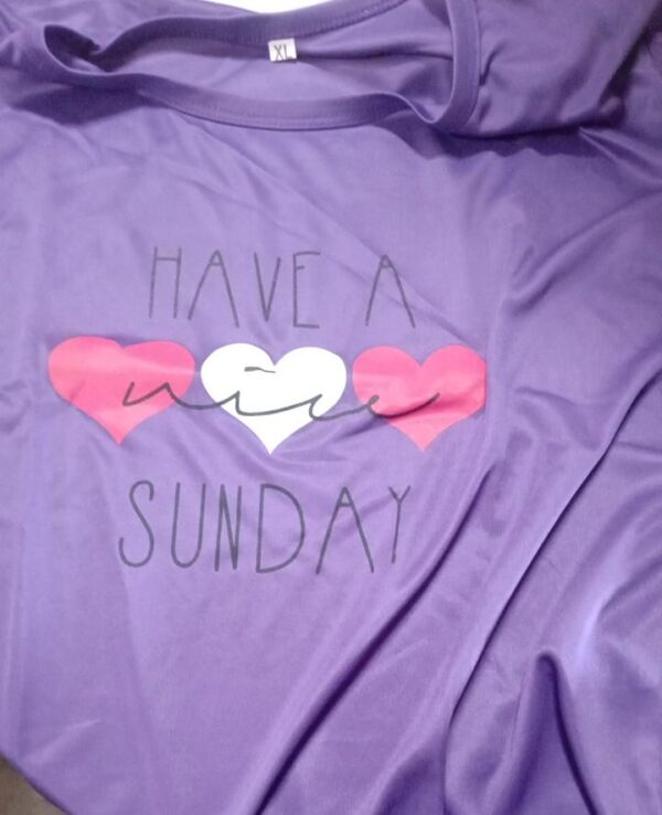 Private Lable Half Sleeve Printed T shirt with pant size XL lavender colour