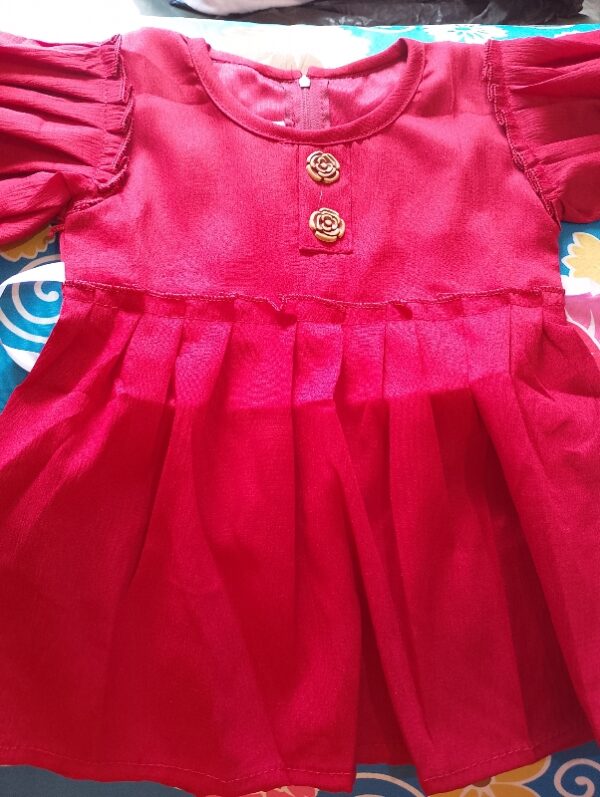 Private Lable Baby Girls Casual Summer Top red colour size 0 to 3 months