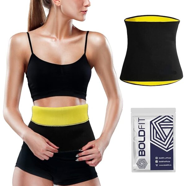 Boldfit Tummy Shaper for Women Men Sweat Slim Belt Tummy Belt Shapewear black colour