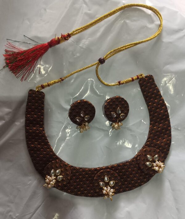 Private Lable women cloth necklace set brown color