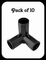 Private Lable Private Label 3 Pole Plastic Black Connectors for Shoe Cabinet Rack Pack Of 20 black colour
