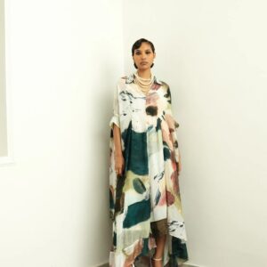 Ofrida Moonbloom Ivory Drape Dress Size M Multicolours