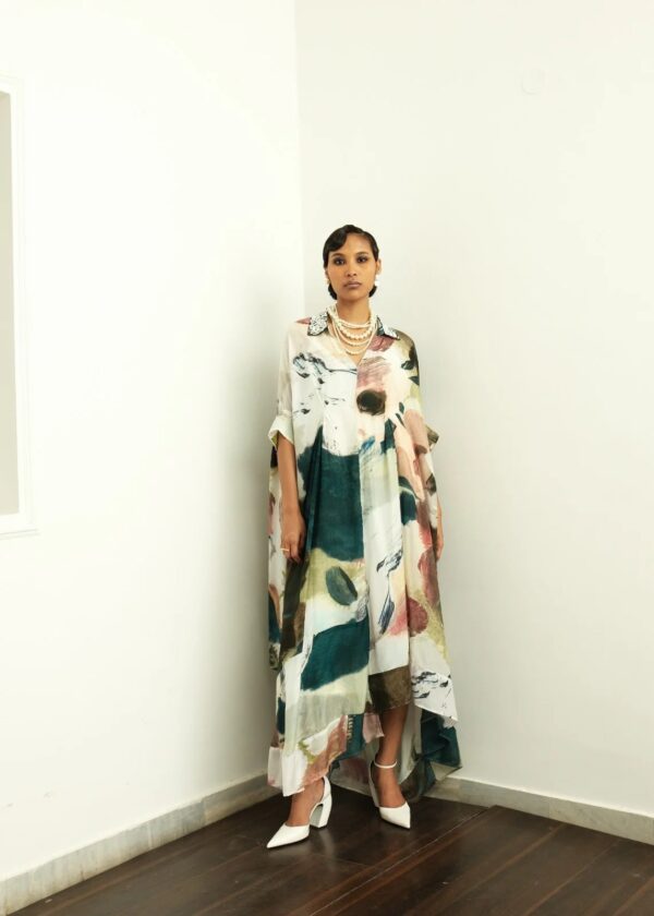Ofrida Moonbloom Ivory Drape Dress Size M Multicolours