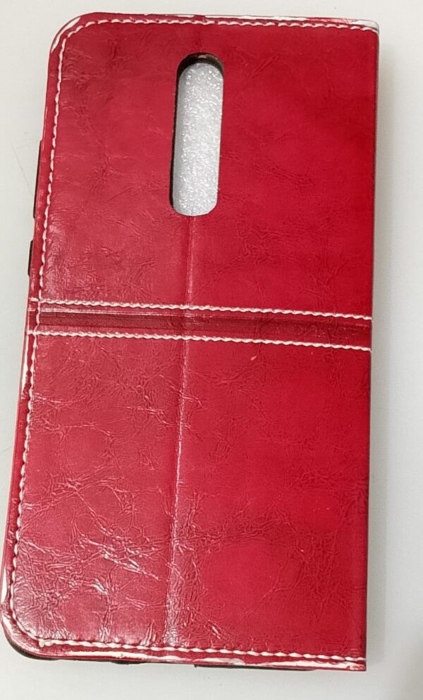 Private Lable Leather Kickstand Wallet Flip Case Cover red Colour