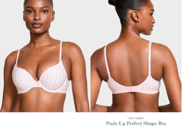 victora s secret PushUp Perfect Shape Cotton Bra size 34 colour pink and white
