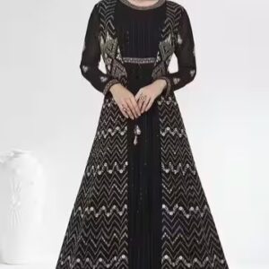 MISS ETHNIK Women Embroidered Gown Dress SIZE XXL COLOUR BLACK