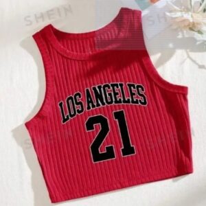 Private Label Mimmy Kids Casual Sleeveless Printed Women Red Top Size S