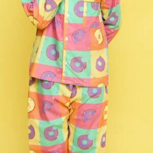 Private Lable Donuts Print Night Suit Multicolored Size 9