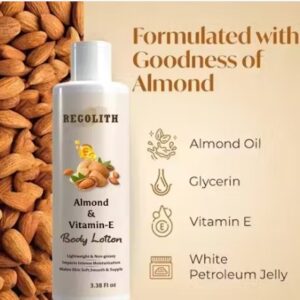 Regolith Almond and Vitamin E Lotion Skin Whitening Lotion for Dry Skin 100ML