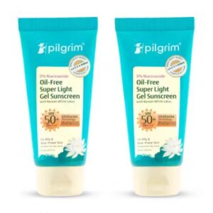 Pilgrim 5percent Niacinamide Oil Free Super Light Gel Sunscreen 40ml Pack of 2