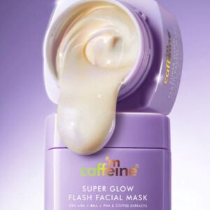 MCaffeine Super Glow Flash Facial 25percent AHA BHA PHA Face Mask 50gm