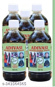 Adivasi bhringraj herbal hair oil 100ml pack of 5