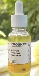 Proskre 10 percent Advance Vitamin C Serum With Ferulic Acid Mandarin Orange Ext For Dark Spots Pigmentation And Glowing Face 30 ml