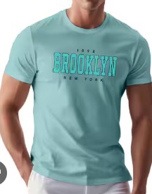 Private Label Stylish Brooklyn printed oversized tshirt colour Light green Size S